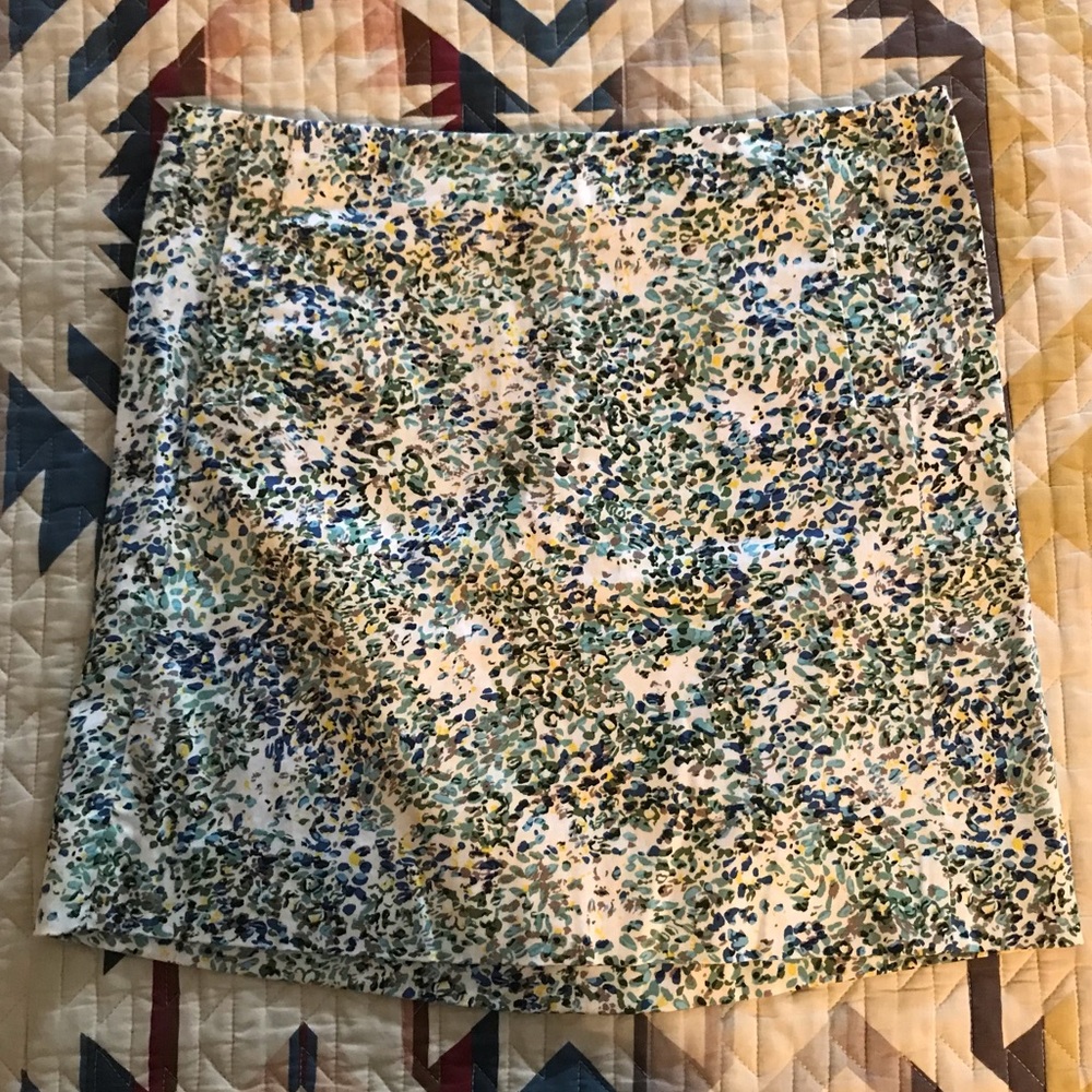 J. Crew Impressionist Print Pencil Skirt
